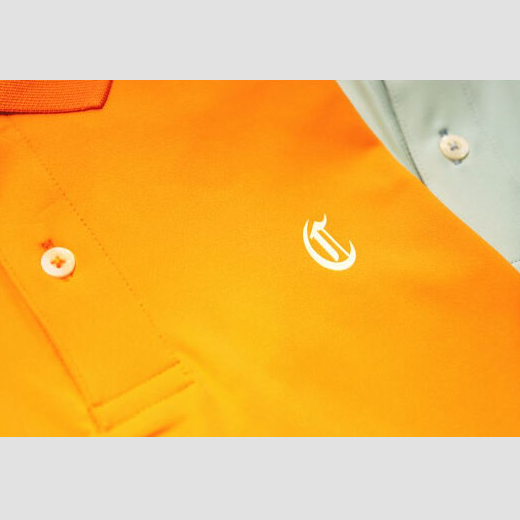 クレイジーポロシャツオレンジ・白ロゴ